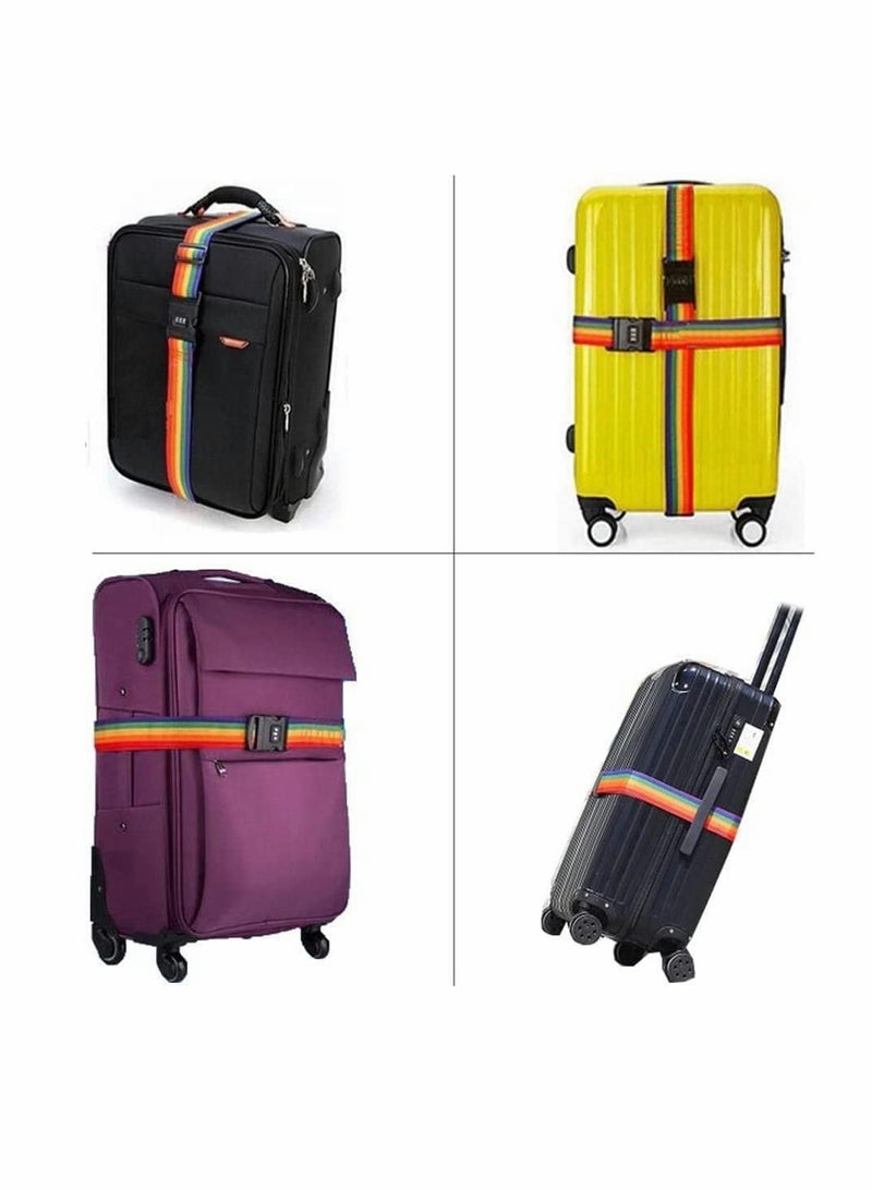 Luggage Straps, Adjustable Luggage Straps with Combination Lock and Luggage Tag Slot, Suitcase Belts for Travel  - Image 5