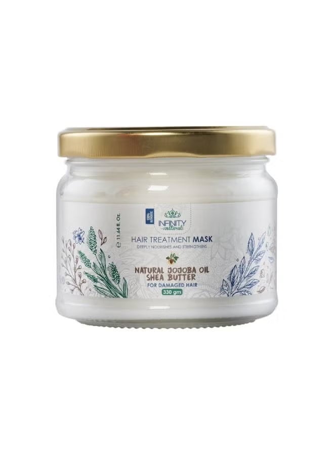 إينفينيتي قناع طبيعي للعناية بالشعر، زيت الجوجوبا الطبيعي 100% وزبدة الشيا - أبيض، 330 جرام