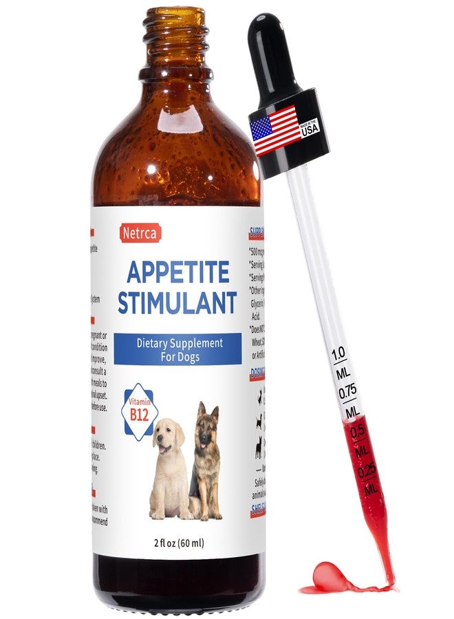 Netrca Appetite Stimulant for Dogs - Vitamin B12 (Methylcobalamin) Liquid Supplement - Boosts Appetite, Energy, and Mood - 60 ml - Image 1