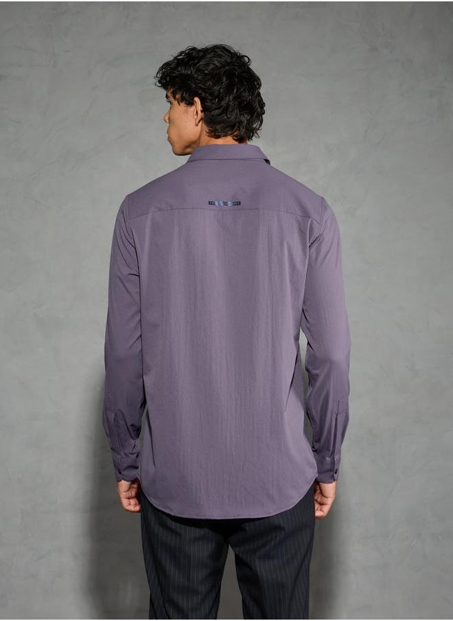 Technosport Technosport Solid Spread Collar Regular Fit Shirt  - Image 2