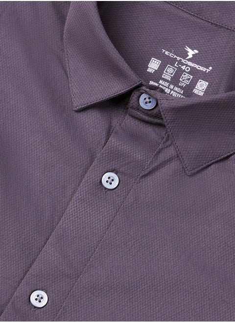 Technosport Solid Spread Collar Regular Fit Shirt