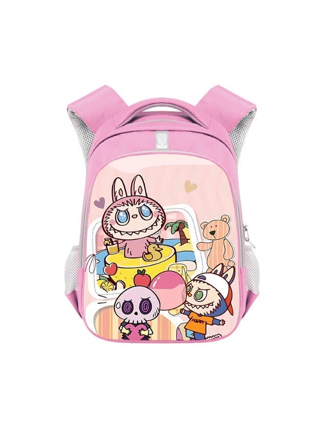 Labubu Backpack Student Large Capacity High-end Backpack Children's Wear-resistant Polyester Backpack 36*26*13CM - Image 1
