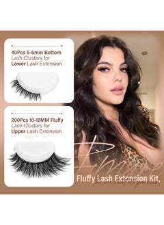 Wispy Lash Clusters Kit Fluffy Lash Extension Kit 10-18Mm Cluster Eyelash Extensions With Bottom Lashes Eyelash Extension Kit With Waterproof Lash Bond And Seal Manga Lash Clusters Diy At Home - pzsku/ZC620CF3394CA77A26CFDZ/45/_/1734437938/ba19f033-4e25-4b47-b18d-3c20cce52a9c