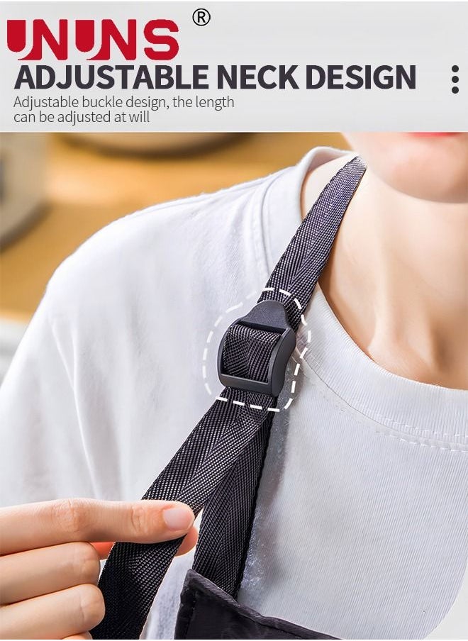 Adjustable Kitchen Apron With Pockets,Waterproof Oil-proof Cooking Aprons With Paste In type Hand-Wiping Towel,Kitchen Chef Apron