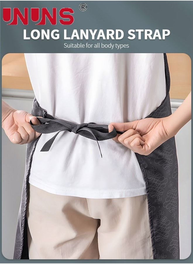 Adjustable Kitchen Apron With Pockets,Waterproof Oil-proof Cooking Aprons With Paste In type Hand-Wiping Towel,Kitchen Chef Apron