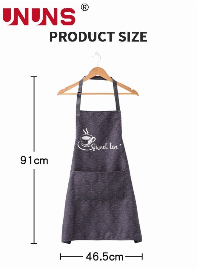 Adjustable Kitchen Apron With Pockets,Waterproof Oil-proof Cooking Aprons With Paste In type Hand-Wiping Towel,Kitchen Chef Apron