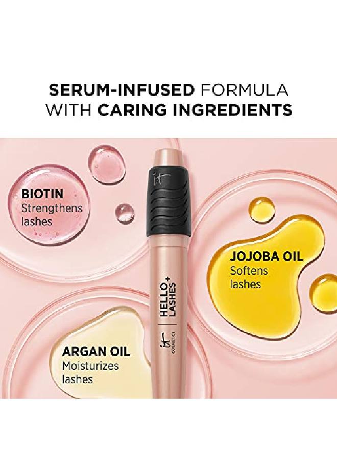 IT COSMETICS Hello Lashes+ Volumizing Mascara & Lash Serum Easytoremove Formula With Biotin Argan Oil & Jojoba Oil 0.27 Fl Oz  - Image 5