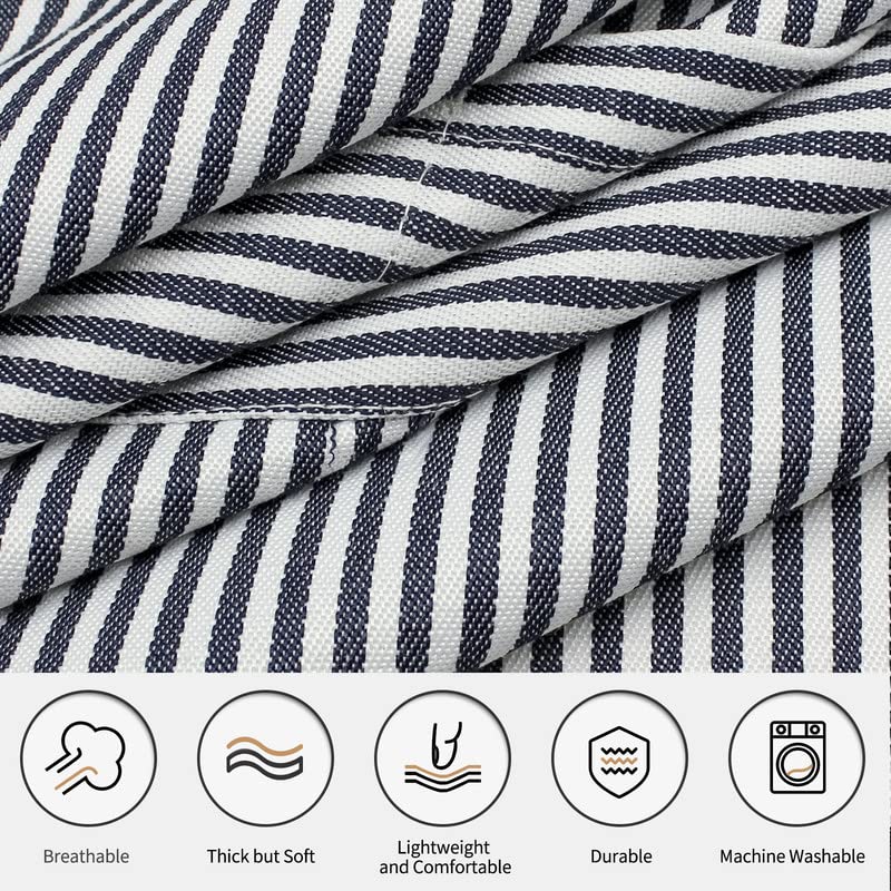 NLUS 2 Pack Kitchen Cooking Aprons, Adjustable Bib Soft Chef Apron with 2 Pockets for Men Women (Blue Pinstripes/Pink Pinstripes) - Image 4