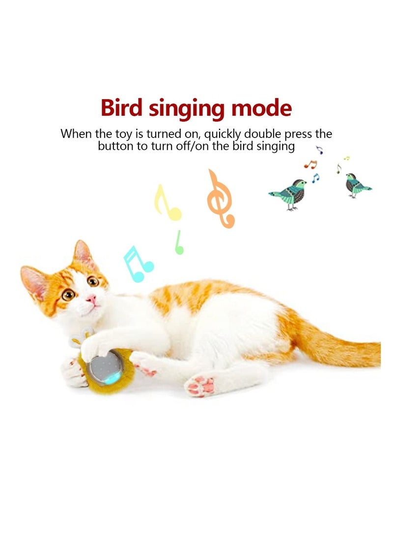 لعبة كرة قطط على شكل أذن أرنب، لعبة قطط تفاعلية ذكية مع صوت طائر وضوء LED وكرة دوارة كهربائية تعمل بالحركة - Image 2