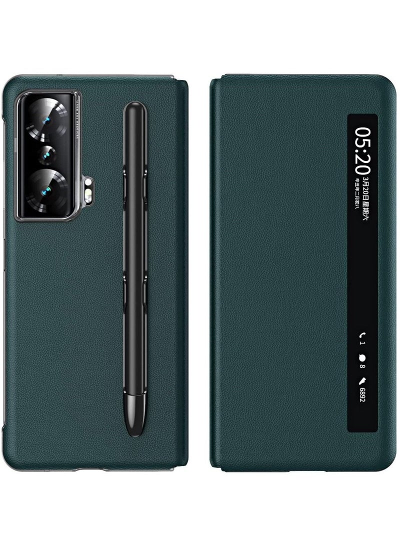 Generic - Smart Window View Case Compatible with Honor Magic Vs Cover PU Leather Stand Holder Free-flip Answer Call Shell Full Protect Fundas with Pen For Magic Vs - Image 1