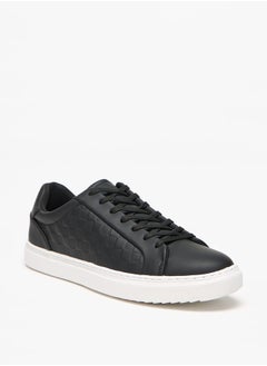 LBL by Shoexpress Monotone Low Ankle Sneakers with Lace-Up Closure  - Image 1