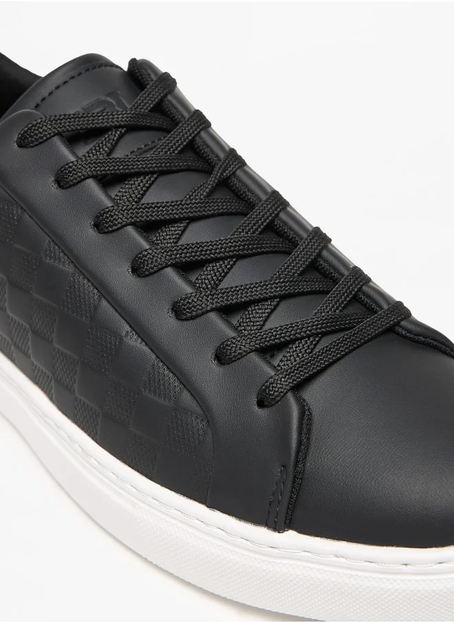 ال بي ال من شو اكسبرس Monotone Low Ankle Sneakers with Lace-Up Closure