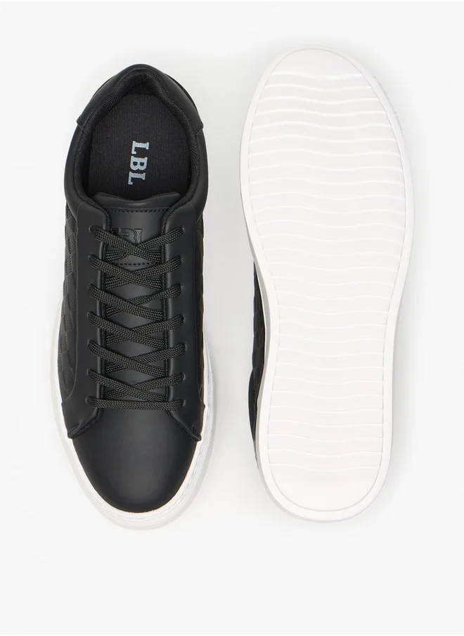 ال بي ال من شو اكسبرس Monotone Low Ankle Sneakers with Lace-Up Closure
