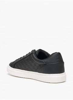 LBL by Shoexpress Monotone Low Ankle Sneakers with Lace-Up Closure  - Image 2