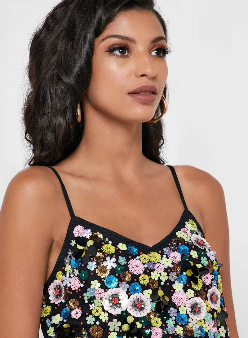 TOPSHOP Embellished Crop Top