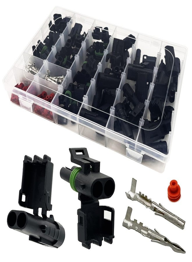 Twippo 20 Kits 2 Pin Connectors Automotive Electrical Connectors Weather Pack Connectors 2 Pin Waterproof Electrical Connectors 18-14 AWG - Image 1