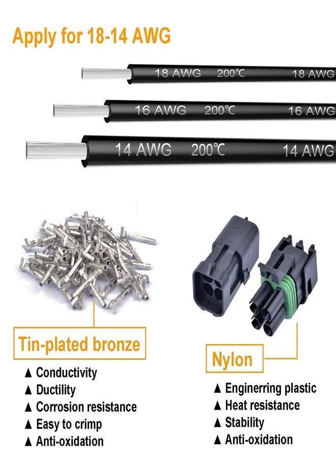 Twippo 20 Kits 2 Pin Connectors Automotive Electrical Connectors Weather Pack Connectors 2 Pin Waterproof Electrical Connectors 18-14 AWG - Image 3