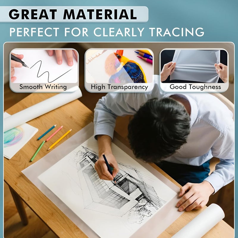 TrendMaker A4 Size Premium Tracing Paper, 100 GSM Ultra-Smooth Butter Finest Paper for Art, Design & Drafting – High Transparency, Pack of 10 Sheets - Image 2