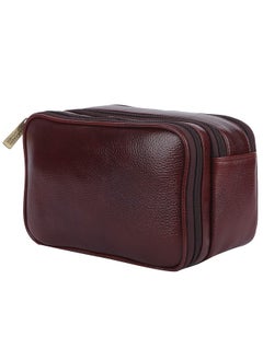 HAMMONDS FLYCATCHER HAMMONDS FLYCATCHER Genuine Leather Toiletry Bag for Men and Women - Travel Organizer with Multiple Compartments, Brown Kit Bag for Shaving, Toiletries, and Grooming - Shaving Kit Bag for Men  - Image 2