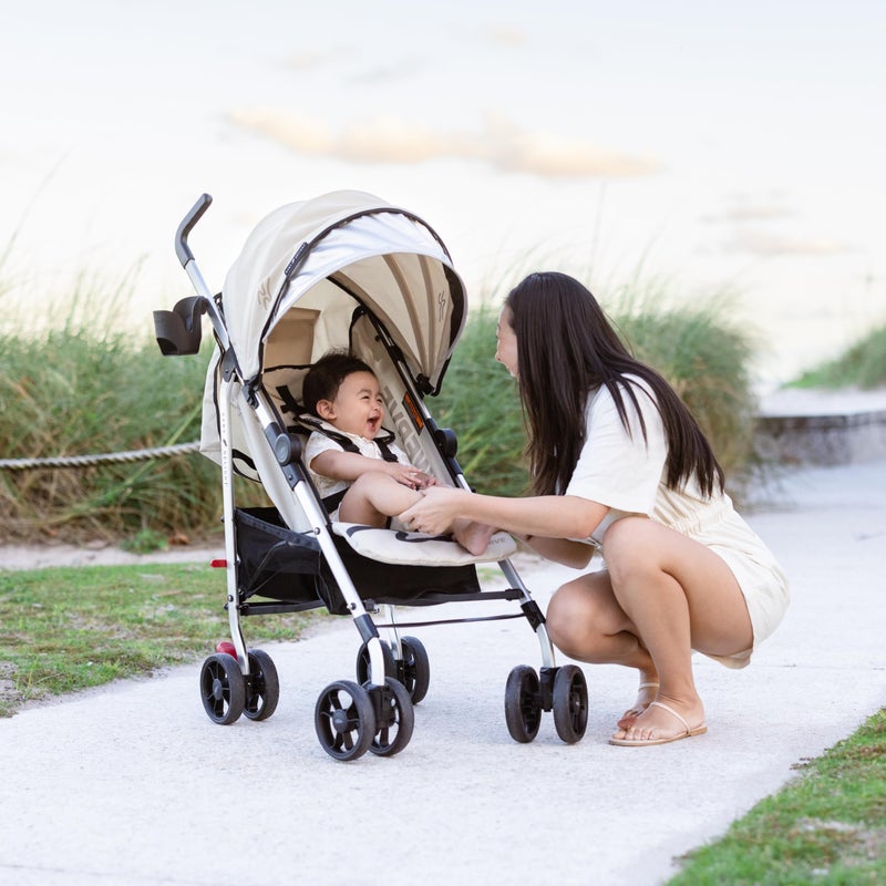 Baby Delight | Swerve Stroller | Lightweight | for Travel & Everyday | Multi-Position Recline | Compact Fold | Extra Storage | Tan - Image 2