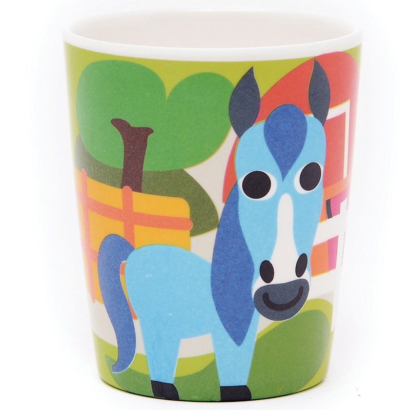 French Bull 4pc Toddler Kids Feeding Melamine Tableware Flatware BPA Free Dishwasher Safe, Durable Plate, Cup, Bowl, Divided Tray Dinnerware Set, Juice, Farm, 4pc juice cup set (74392) - Image 2