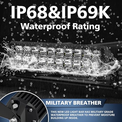 4WDKING LED Light Bar 20 inch IP68&IP69K Waterproof Dual Row Off Road Light Bar with DT Connector 120W Flood and Spot Combo Beam Work Light for Truck Cars ATV UTV Boat - Image 2