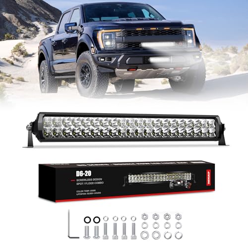 4WDKING LED Light Bar 20 inch IP68&IP69K Waterproof Dual Row Off Road Light Bar with DT Connector 120W Flood and Spot Combo Beam Work Light for Truck Cars ATV UTV Boat - Image 1
