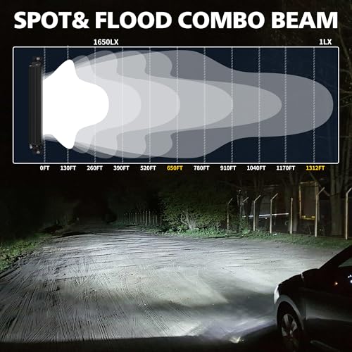 4WDKING LED Light Bar 20 inch IP68&IP69K Waterproof Dual Row Off Road Light Bar with DT Connector 120W Flood and Spot Combo Beam Work Light for Truck Cars ATV UTV Boat - Image 5