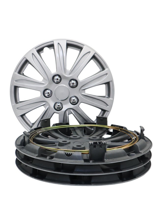 EMTC Pack of 4 EM-3136 Taiwan Wheel Cover | 15" Inch | Silver Universal Nested Style  - Image 3