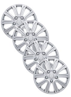 EMTC Pack of 4 EM-3136 Taiwan Wheel Cover | 15" Inch | Silver Universal Nested Style  - Image 1