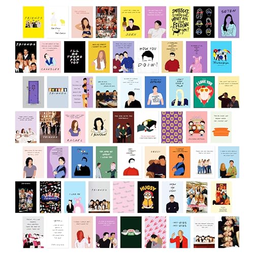Twinster Aesthetic Friends Web Series Stickers Collage Kit, Set of 63 Poster for Room Decoration, Home Décor Items Self-Adhesive Wall Stickers Size:4.0x6.0 inches - Image 1