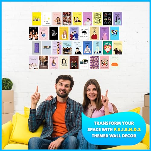 Twinster Aesthetic Friends Web Series Stickers Collage Kit, Set of 63 Poster for Room Decoration, Home Décor Items Self-Adhesive Wall Stickers Size:4.0x6.0 inches - Image 2