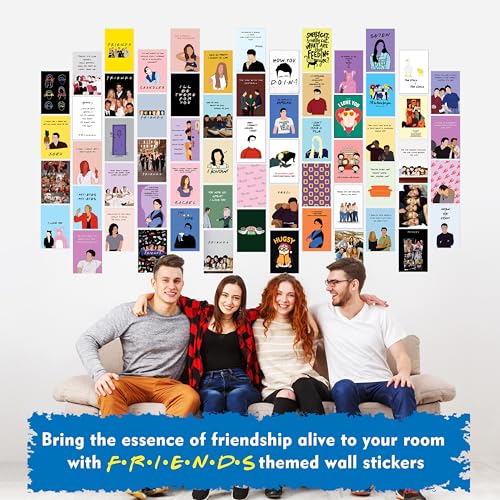 Twinster Aesthetic Friends Web Series Stickers Collage Kit, Set of 63 Poster for Room Decoration, Home Décor Items Self-Adhesive Wall Stickers Size:4.0x6.0 inches - Image 3