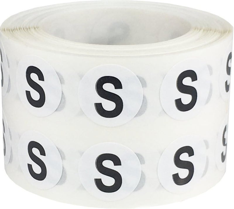 InStockLabels.com Letter S Inventory Labels .5 Inch Round Circle Dots 1,000 Adhesive Stickers - Image 1