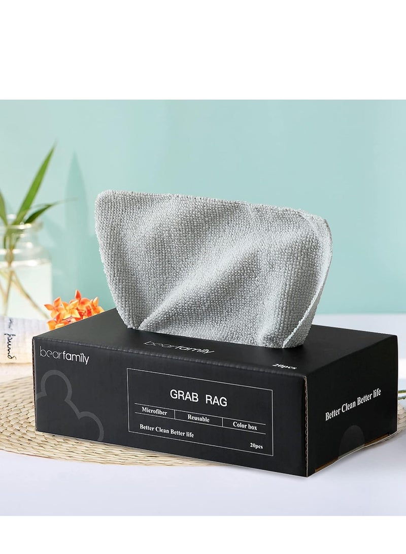 Bear Cleaning Cloth Glass Cleaning Towel  Kitchen Towel Cloth Reusable 20 Pcs/Box Grab Rag Strong Water and Oil Absorption Cleaning Rags Washable Cleaning Wipe for Cleaning Kitchen/Dish  1 piece - Image 1