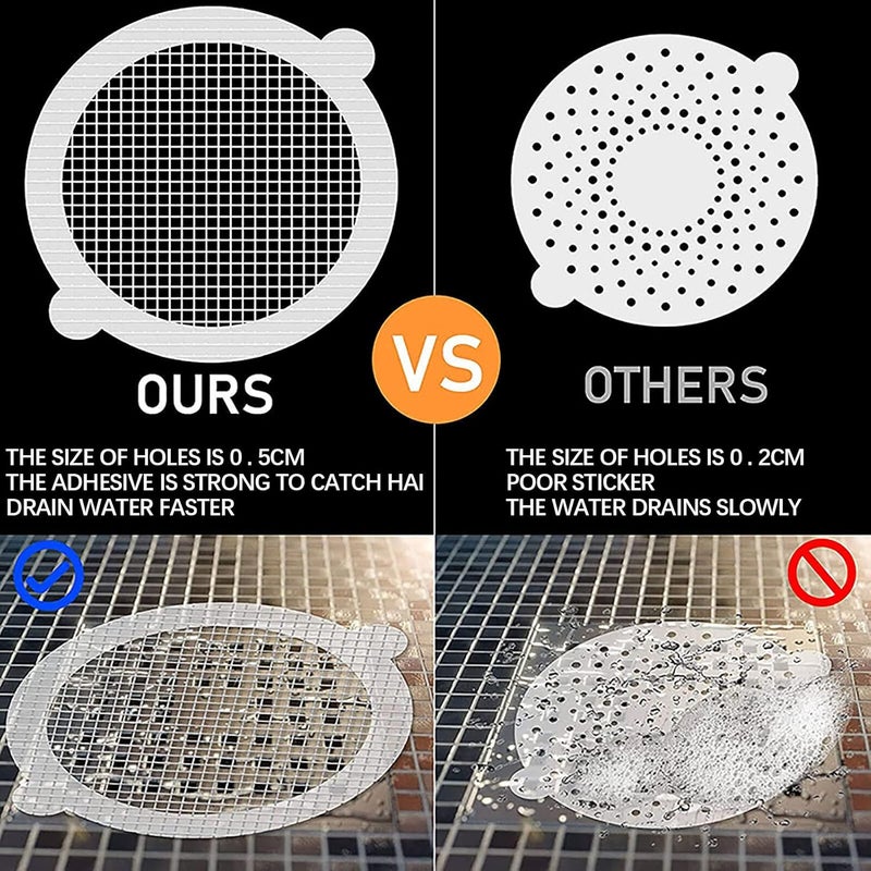 comfrt 10/30pcs Disposable Shower Drain Hair Catcher, Disposable Hair Catchers Mesh Stickers, Hair Catcher for Shower Drain Bathtub Bathroom Kitchen Anti-Blocking Filter - Image 4