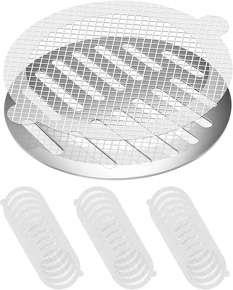 comfrt 10/30pcs Disposable Shower Drain Hair Catcher, Disposable Hair Catchers Mesh Stickers, Hair Catcher for Shower Drain Bathtub Bathroom Kitchen Anti-Blocking Filter - Image 1