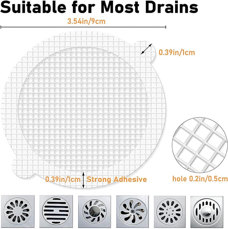 comfrt 10/30pcs Disposable Shower Drain Hair Catcher, Disposable Hair Catchers Mesh Stickers, Hair Catcher for Shower Drain Bathtub Bathroom Kitchen Anti-Blocking Filter - Image 3