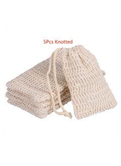 Generic 5 soap coasters,  rope soap bag with drawstring and wooden beads, soap coasters, knotted bath soap bag for lathering and drying, bathroom accessories  - Image 1