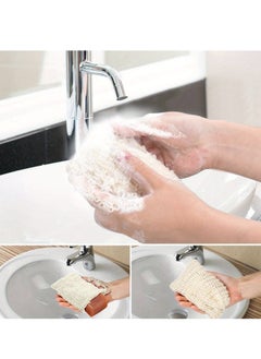 Generic 5 soap coasters,  rope soap bag with drawstring and wooden beads, soap coasters, knotted bath soap bag for lathering and drying, bathroom accessories  - Image 4