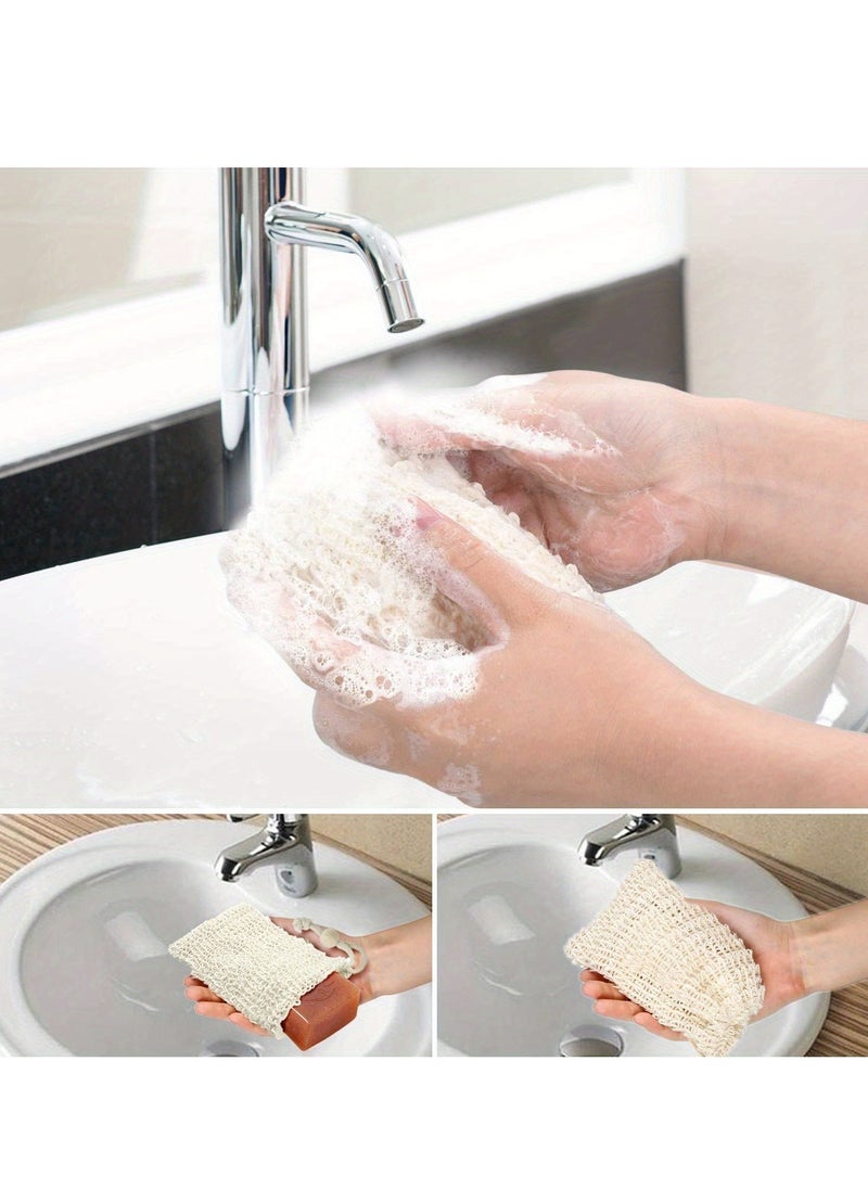 Generic 5 soap coasters,  rope soap bag with drawstring and wooden beads, soap coasters, knotted bath soap bag for lathering and drying, bathroom accessories  - Image 4