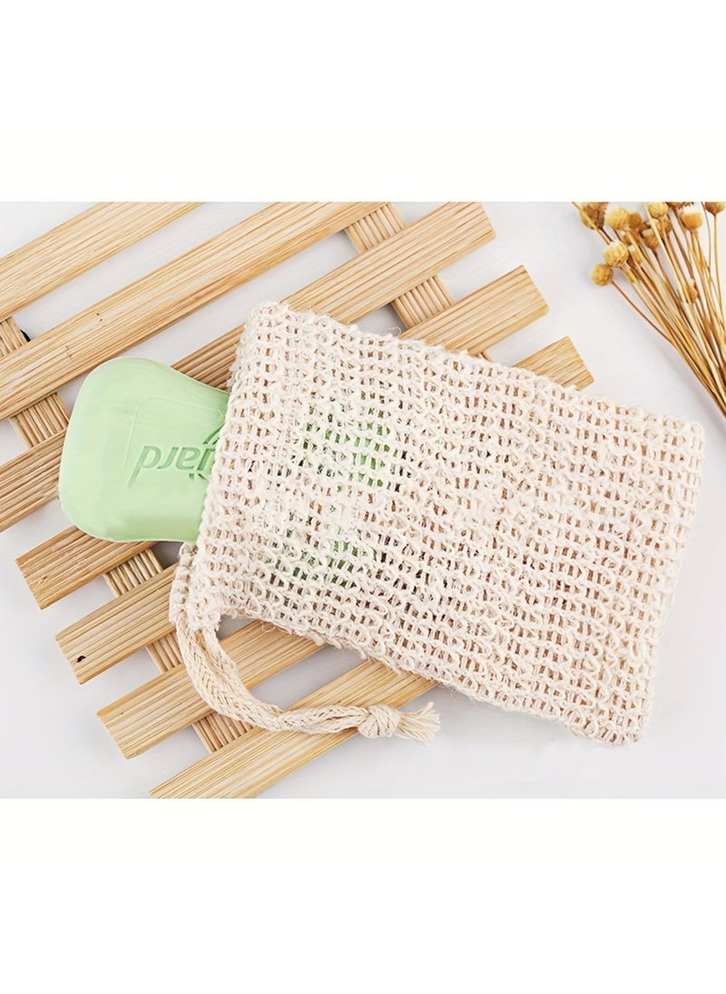 Generic 5 soap coasters,  rope soap bag with drawstring and wooden beads, soap coasters, knotted bath soap bag for lathering and drying, bathroom accessories  - Image 5