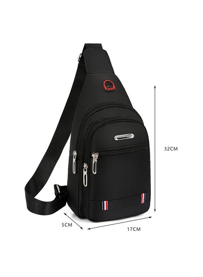 wolpin wolpin Waterproof Oxford cloth Messenger Bag Sling Bag for Men & Women Crossbody Small Shoulder Chest Anti Theft Travel Personal Pocket Bag Casual Backpack (Black) - Image 5