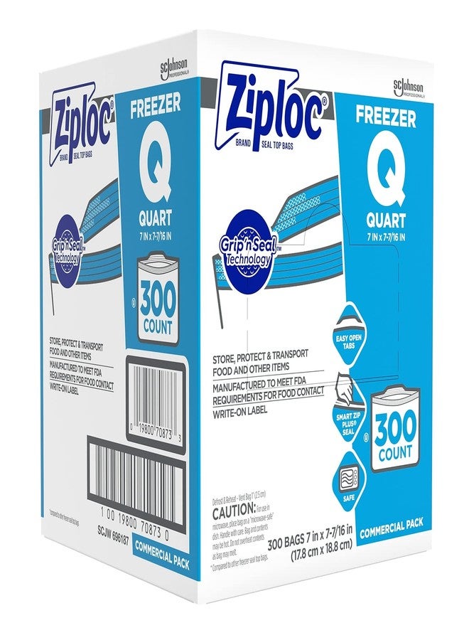 Ziploc 696187 Double Zipper Freezer Bags, 1Qt, 2.7Mil, 7 X 7 3/4, Clear W/Label, 300/Carton - Image 4