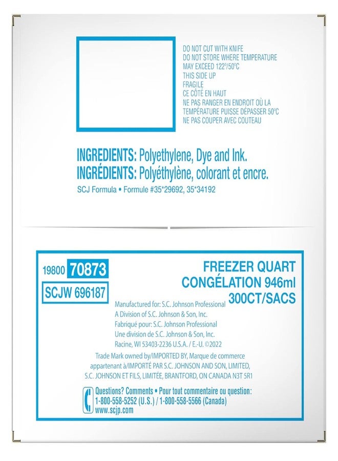 Ziploc 696187 Double Zipper Freezer Bags, 1Qt, 2.7Mil, 7 X 7 3/4, Clear W/Label, 300/Carton - Image 5