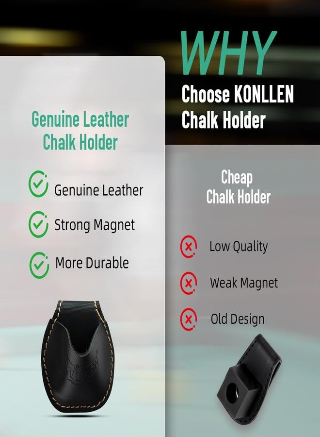 KONLLEN Magnetic Billiard Chalk Holder Black Portable Pool Cue Chalk Bag Snooker Accessories Sports Gifts for Men Women - Image 3