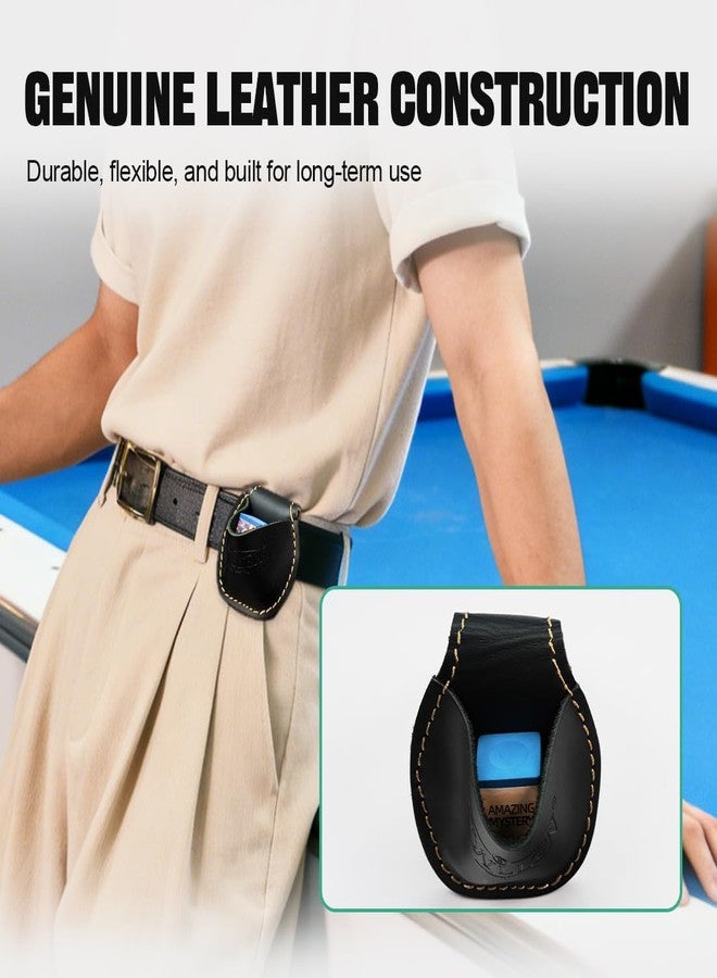 KONLLEN Magnetic Billiard Chalk Holder Black Portable Pool Cue Chalk Bag Snooker Accessories Sports Gifts for Men Women - Image 2