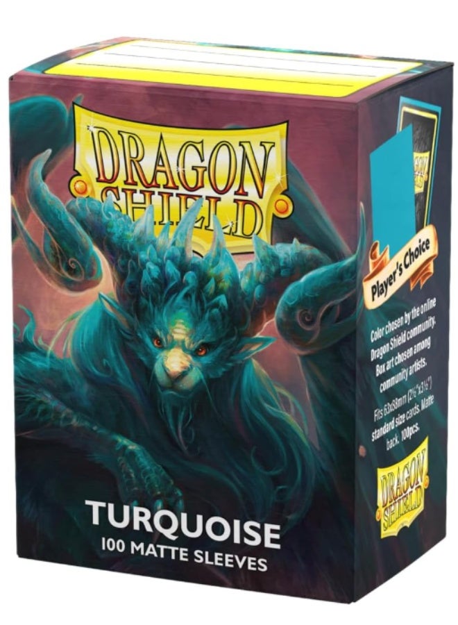 دراجون شيلد Arcane Tinmen Dragon Shield Standard Sleeves - Matte Turquoise (100ct) - Image 1