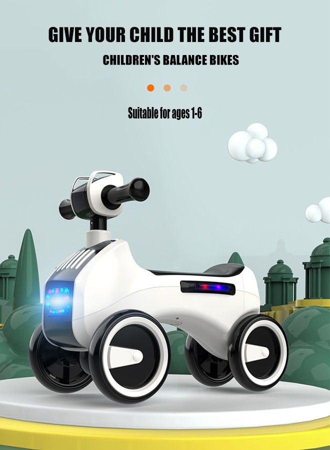 دراجة توازن للأطفال من عمر سنة إلى ست سنوات، مناسبة للأولاد والبنات، سكوتر/سيارة توازن، دراجة متعددة الاستخدامات بدون دواسة. أربع عجلات صامتة. أول لعبة ركوب للأطفال، هدايا عيد ميلاد. - Image 1