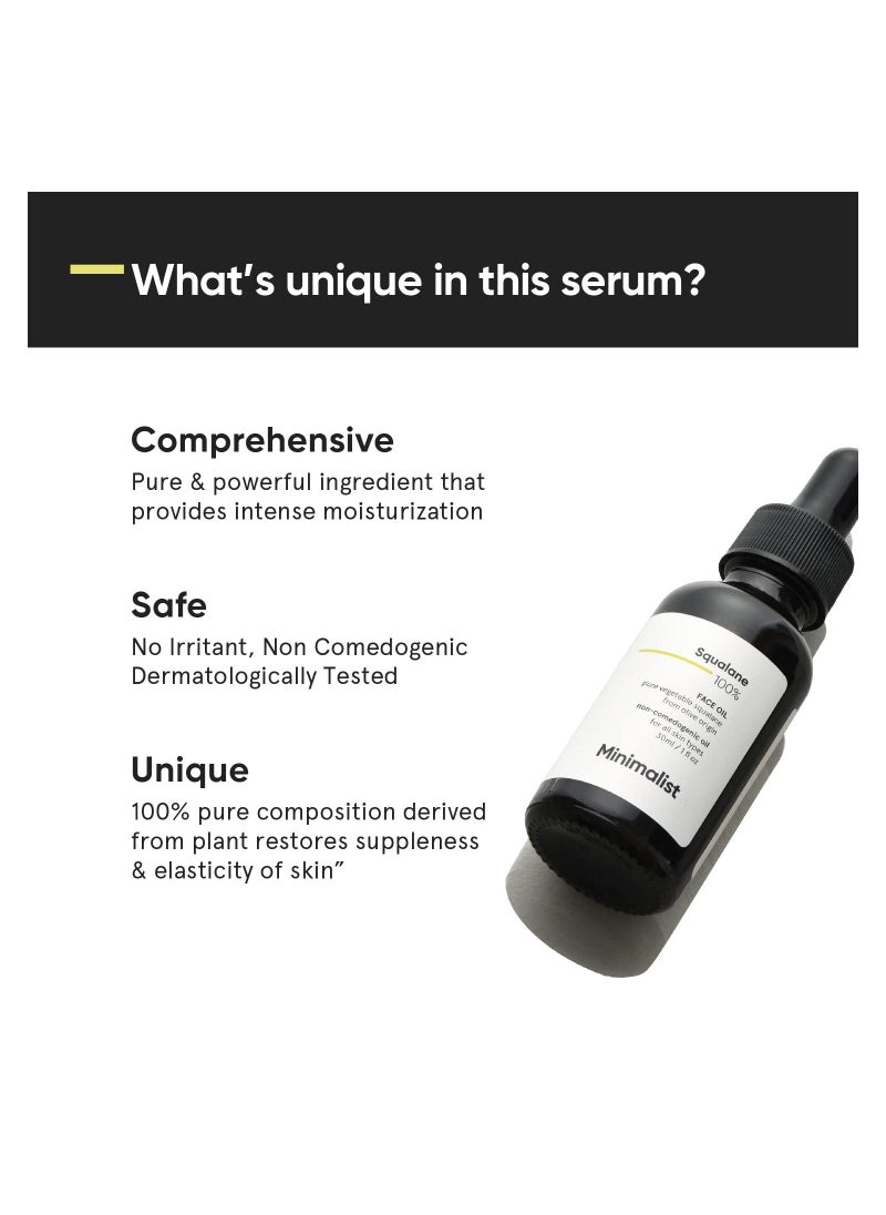 MINIMALIST Squalane 100% Plant Derived Super Lightweight Face Oil 30ml  - Image 2